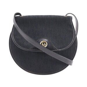 Dior Trotter Shoulder Bag vintage black canvas Women
